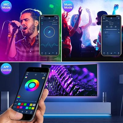 2m rgb led flexible strip RF Bluetooth RGB LED Strip Lights Changable 30W